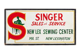 Antique Singer Sewing Machine Wood Sign