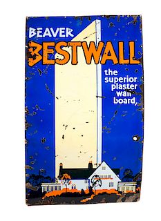 Beaver Best Wall Colored Porcelain Sign