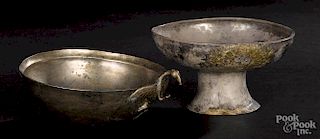 Two Greek silver vessels