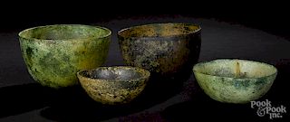 Four ancient Near Eastern bronze bowls