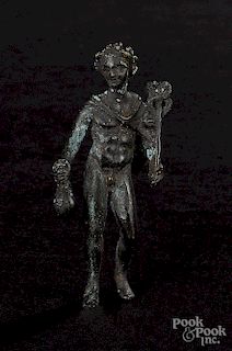 Roman bronze Mercury nude figure