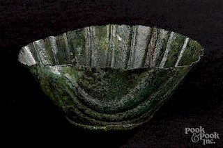 Roman bronze scalloped vessel