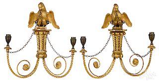 Pair of Federal giltwood sconces