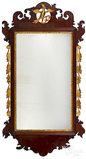 Chippendale mahogany and giltwood looking glass