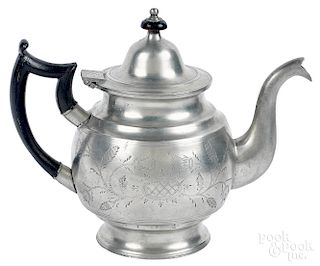 New York pewter teapot