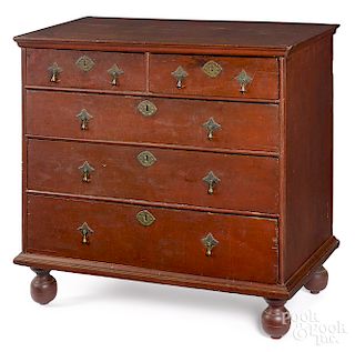New England William and Mary chest of drawers