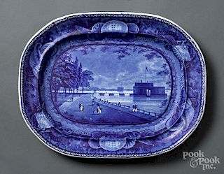 Historical Blue Staffordshire New York platter