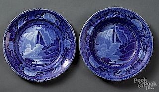 Historical Blue Staffordshire plate and bowl