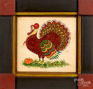 David Y. Ellinger, watercolor of a turkey