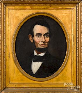 Oil on canvas portrait of Abraham Lincoln