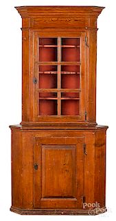 Pennsylvania or Southern two-part corner cupboard