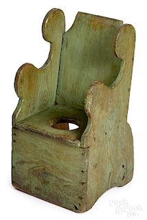 New England painted pine child's potty chair