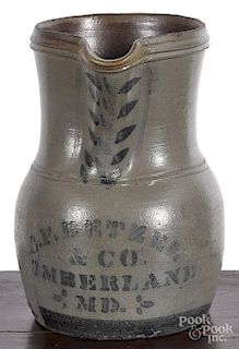 Western Pennsylvania stoneware merchant pitcher