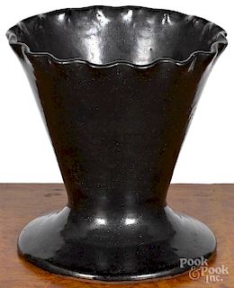 Pennsylvania manganese redware flowerpot
