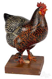 John Reber, carved, gessoed and painted chicken