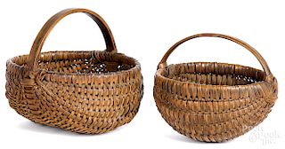 Two finely woven berry baskets