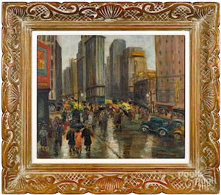Fanny Holtzmann, oil titled Times Square New York