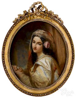 Pastel portrait of a woman