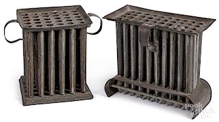 Two large tin candlemolds, 19th c.