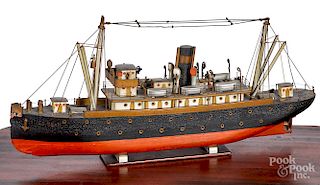 Painted steamship, S. S. Bear boat model