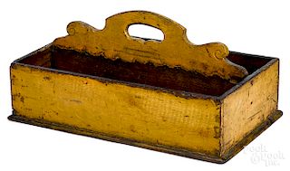 Painted oak utensil carrier, 19th c.