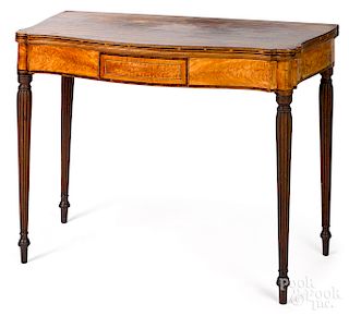 New England Federal mahogany card table, ca. 1800