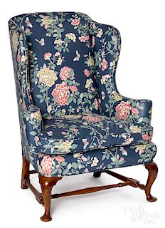 New England Queen Anne mahogany wing chair