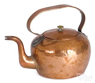 Dovetailed copper kettle, early, 19th c.