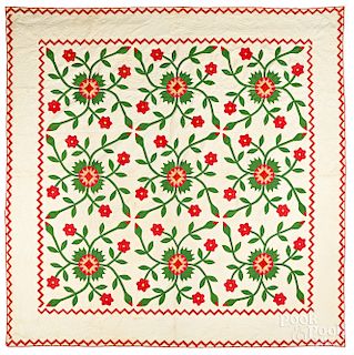Whig Rose quilt, 19th c.