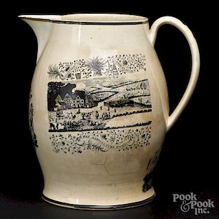 Large Liverpool Herculaneum pitcher, early 19th c