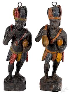 Pair of carved and painted cigar store figures