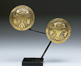 Nazca Gold / Silver Ear Spools - Matched Pair