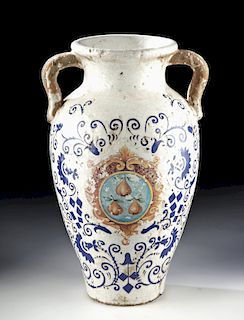 18th C. European Tin Glazed Pottery Jar