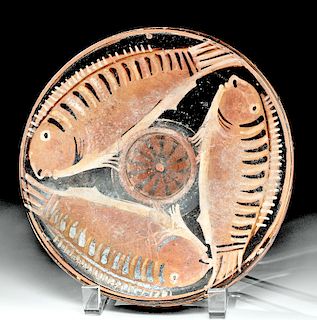 Greek Apulian Pottery Fish Plate