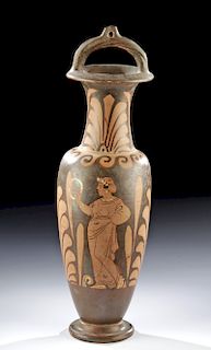 Greek Apulian Red Figure Pottery Bail Amphora