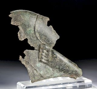 Large Roman Bronze Relief Fragment w/ Foot & XRF