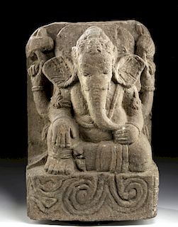 15th C. Indian Stone Statue of Ganesha