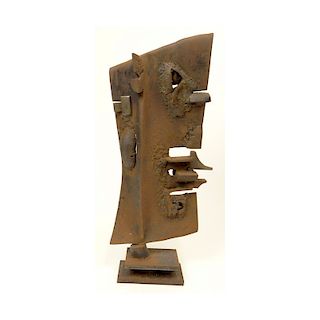 Tall Mid Century Modern Abstract Steel Sculpture