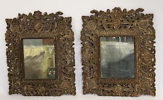 An Antique Continental Pair Of Rococo Carved