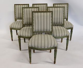 6 Fine Quality Antique  Louis XV1 Style Chairs