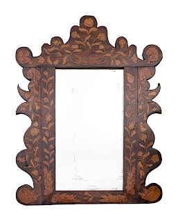 A Dutch Marquetry Mirror
Height 27 1/2 x 22 1/2 inches.