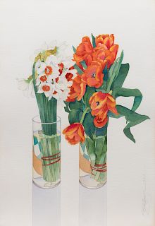 Gary Bukovnik(American, b. 1947) Tulips and Narcissus, 1987