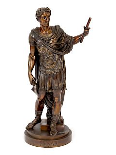 An Italian Patinated Bronze Figure of Caesar
24 height inches