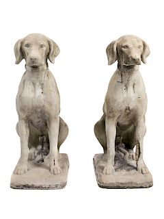 A Pair of Cast Stone Hounds
20TH CENTURY
Height 29 1/2 inches.