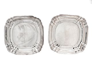 A Pair of French Silver Trays
