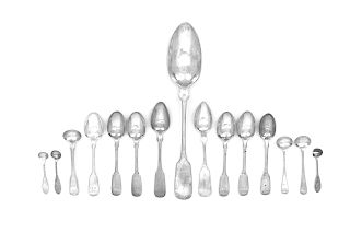 A Group of Miscellaneous English and American Silver SpoonsLength of largest 11 inches