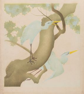 William Hentschel
(American, 1892-1962)
Untitled (Two Cranes), Circa 1930 