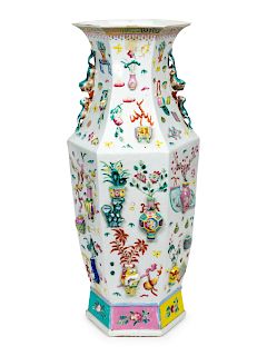 A Chinese One Hundred Antiques Vase
Height 23 inches.