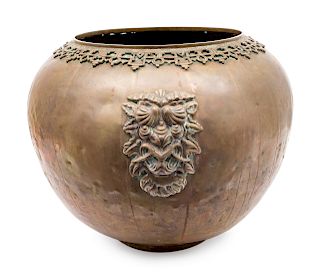 A Large Asian Brass Pot
Height 15 1/2 inches.