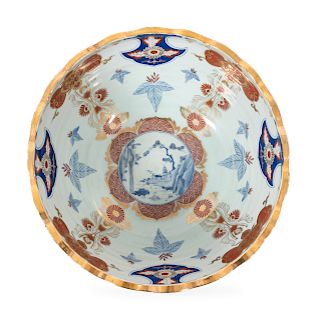 A Large Imari Porcelain Punchbowl
Height 7 1/4 x diameter 16 inches